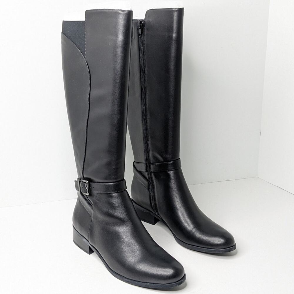 Vaneli Rhoda Knee High Boots, Black Nappa Leather, Womens 6